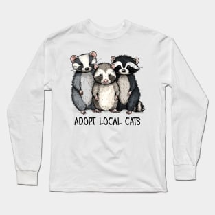 Adopt Local Cats Funny Animals Long Sleeve T-Shirt